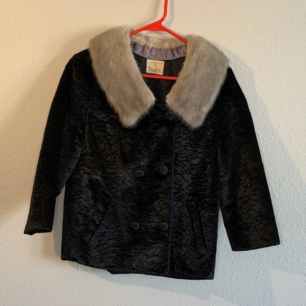 Vintage Broadtail Jacket with Mink Collar